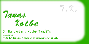 tamas kolbe business card